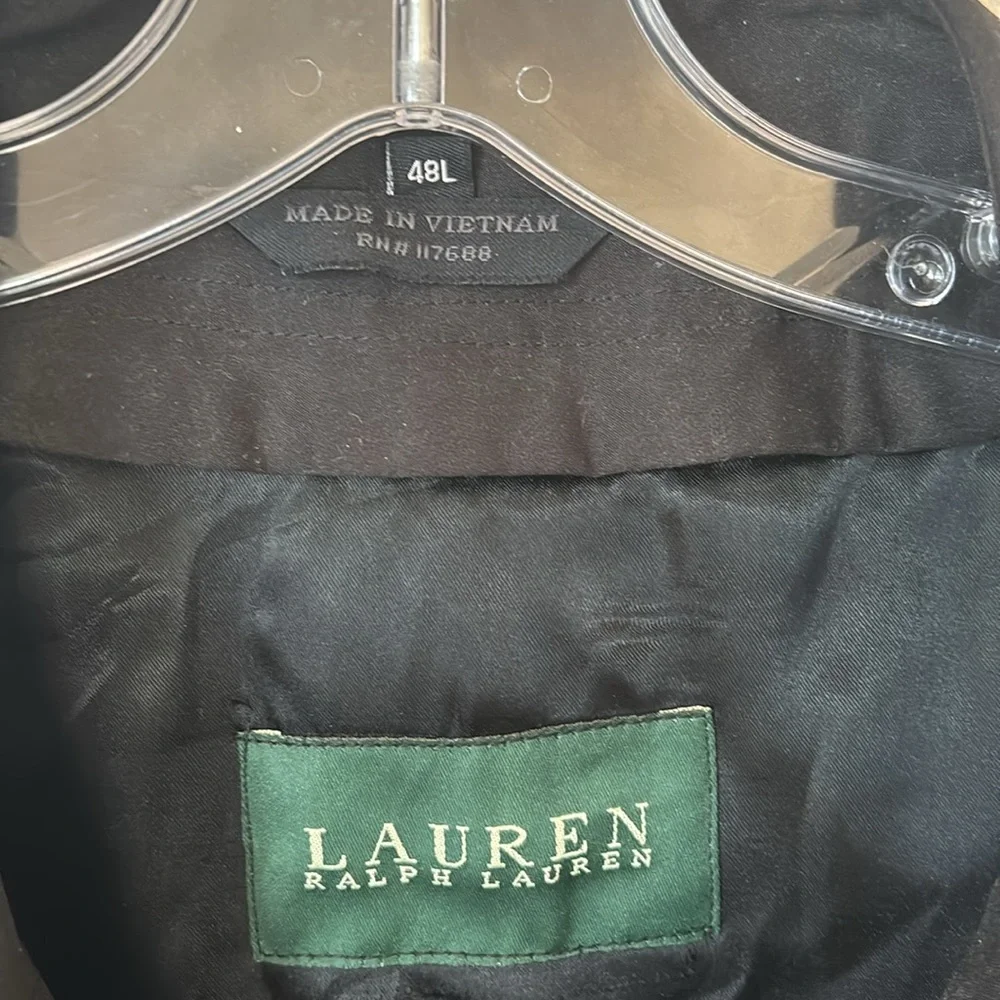 Lauren‎ Ralph Lauren Men’s Black Tie Belted Trench Coat Size 48